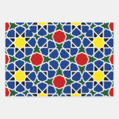 モロッコモザイク幾何学的パターンデザインタイル ラッピングペーパーシート (正面)