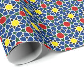 モロッコモザイク幾何学的パターンデザインタイル ラッピングペーパー (ロールコーナー)