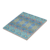 モロッコモザイク数々のカラー金ゴールドターコイズブルーサー タイル (側面)