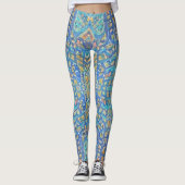 モロッコモザイク数々のカラー金ゴールドターコイズブルー レギンス (正面)