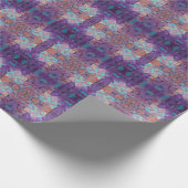モロッコモザイク赤紫ターコイズ幾何学芸術 ラッピングペーパー (角)