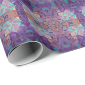 モロッコモザイク赤紫ターコイズ幾何学芸術 ラッピングペーパー (ロールコーナー)