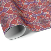 モロッコモザイク赤紫ターコイズ幾何学芸術 ラッピングペーパー (ロールコーナー)