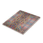 モロッコモザイク赤金ゴールドターコイズ幾何学芸術c タイル (側面)