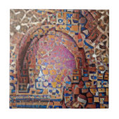 モロッコモザイク赤金ゴールド幾何学芸術 タイル (正面)