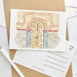 モロッコモスクのドア水彩旅行はがき インビテーションポストカード<br><div class="desc">モスク絵を描のモスクドアをモロッコに搭載した美しい水彩旅行はがき。</div>