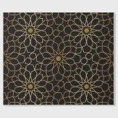 モロッコモダン金ゴールドブラックの地中海の切り離 ラッピングペーパー (フラット)