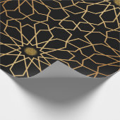 モロッコモダン金ゴールドブラックの地中海の切り離 ラッピングペーパー (角)
