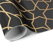 モロッコモダン金ゴールドブラックの地中海の切り離 ラッピングペーパー (ロールコーナー)