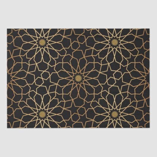 モロッコモダン金ゴールドブラックの地中海の切り離 薄葉紙 (正面)