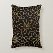 モロッコモダン金ゴールド黒パタ地中海のーン アクセントクッション (正面(垂直))