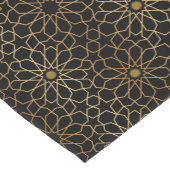 モロッコモダン金ゴールド黒パタ地中海のーン ショートテーブルランナー (コーナー)