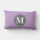 モロッコモノグラムのラティス薄紫/グレー ランバークッション (裏面)