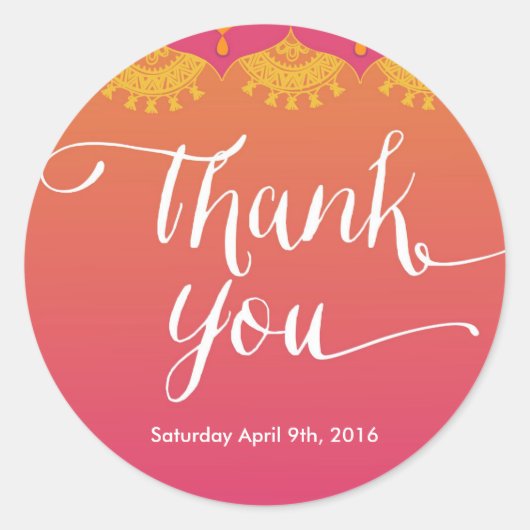 モロッコラベル-インディアンインスピレーションラベル ラウンドシール (正面)