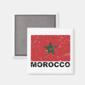 モロッコヴィンテージ国旗 マグネット (正面/裏面)