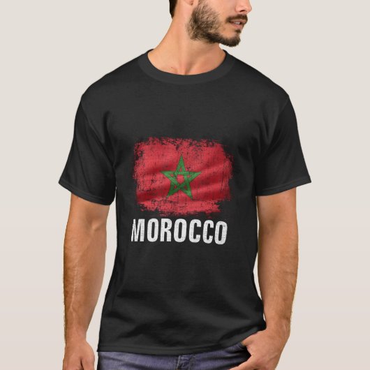 モロッコ人向けモロッコの旗 Tシャツ (正面)