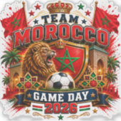 モロッコ代表戦2026 サッカーファン ダイカット シール (正面)