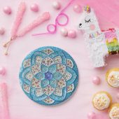 モロッコ伝統的ターコイズブルー，白，サーモン ペーパープレート (パーティー)