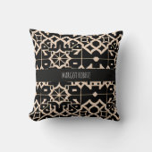 モロッコ伝統的テクスチャベージュモダンパターン クッション (正面)