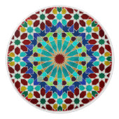 モロッコ伝統的モザイクカラフル セラミックノブ (正面)