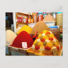 モロッコ伝統的市場のスパイス ポストカード