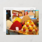 モロッコ伝統的市場のスパイス ポストカード (正面/裏面)