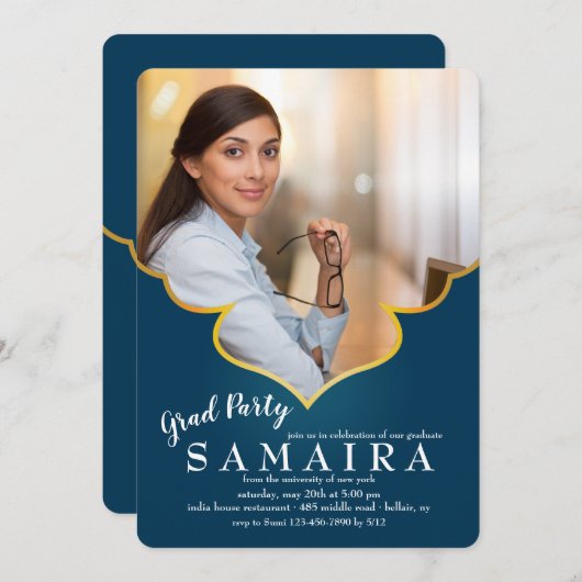 モロッコ切り出し写真招待状 招待状 (正面/裏面)