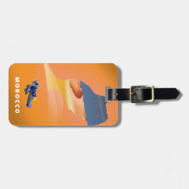 モロッコ図解入りの、写真付きのの地図ポスタープリント。 ラゲッジタグ