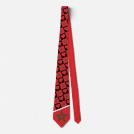 モロッコ国旗とハートパターンモロッコプライド ネクタイ