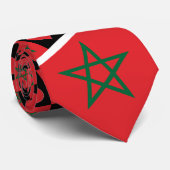 モロッコ国旗とハートパターンモロッコプライド ネクタイ (ロール)