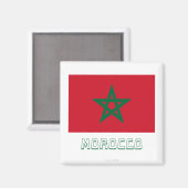 モロッコ国旗と名称 マグネット (正面/裏面)