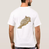 モロッコ国旗と地図Tシャツ Tシャツ (裏面)