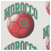 モロッコ国旗のサッカーボールパターン ファブリック (クローズアップ)