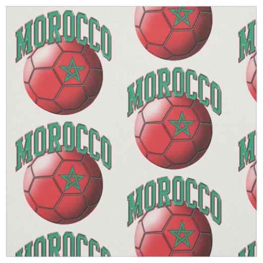 モロッコ国旗のサッカーボールパターン ファブリック (見本)