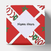 モロッコ国旗のタイルパーソナライズされた張り フェイバーボックス (上部)