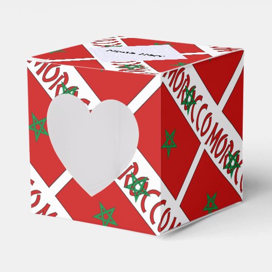 モロッコ国旗のタイルパーソナライズされた張り フェイバーボックス (正面サイド)