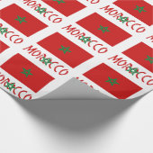 モロッコ国旗のタイル張り黒パーソナライズ ラッピングペーパー (角)