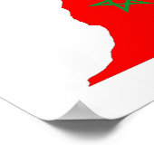 モロッコ国旗の地図の形の記号 ポスター (角)