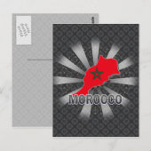 モロッコ国旗の地図2.0 ポストカード (正面/裏面)