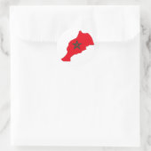 モロッコ国旗の地図 ラウンドシール (バッグ)