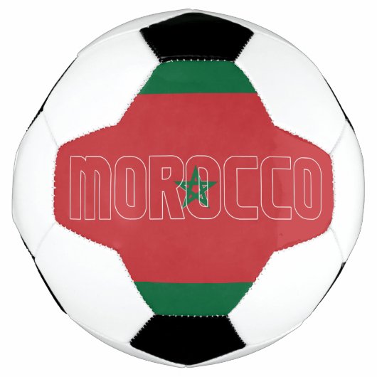 モロッコ国旗の愛らしい愛国心 サッカーボール (正面)