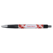 モロッコ国旗の赤いタイルパーソナライズされた ボールペン (正面)