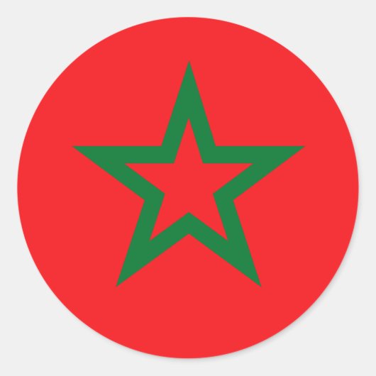 モロッコ国旗のTシャツとギフト ラウンドシール (正面)