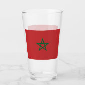 モロッコ国旗を掲げた愛国的なガラス杯 タンブラーグラス (正面)