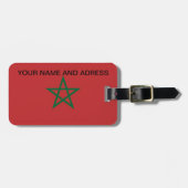 モロッコ国旗を掲げた荷物タグ ラゲッジタグ (正面横)
