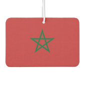 モロッコ国旗を掲げた車の新入生 カーエアーフレッシュナー (正面)