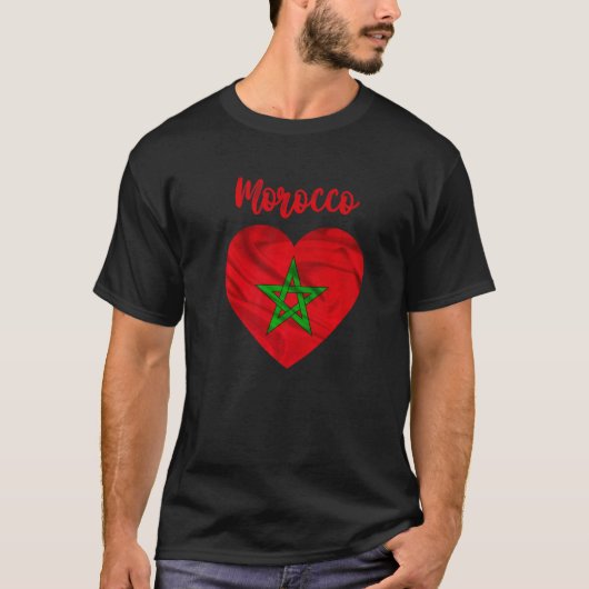 モロッコ国旗モロッコサッカーサッカー2022モロッコ Tシャツ (正面)