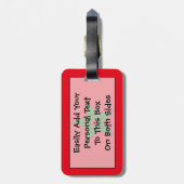 モロッコ国旗簡単ID個人 ラゲッジタグ (裏面縦)