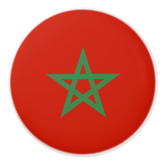 モロッコ国旗 セラミックノブ (正面)