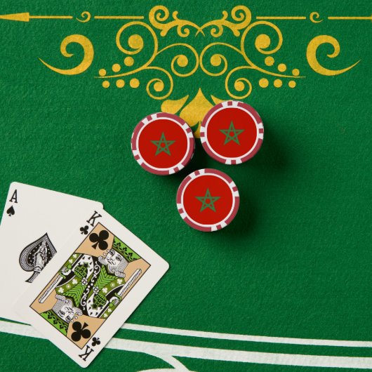 モロッコ国旗 ポーカーチップ (ポーカーテーブル (スタック))
